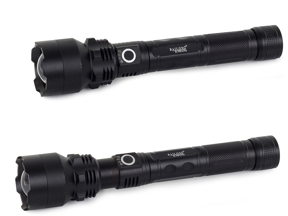 Bailong taktinis stiprus led žibintuvėlis xhp50 zoom usb