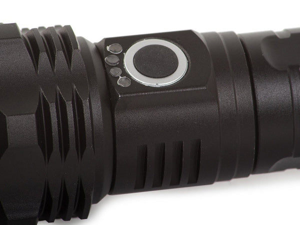 Bailong taktinis stiprus led žibintuvėlis xhp50 zoom usb