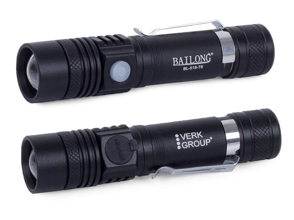 Taktinis bailong vadovaujamas žibintuvėlis cree zoom xm-l t6
