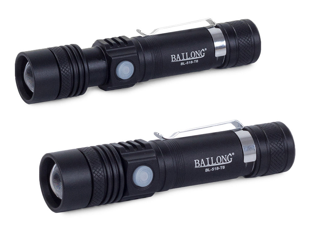 Taktinis bailong vadovaujamas žibintuvėlis cree zoom xm-l t6