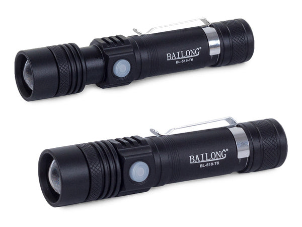 Taktinis bailong vadovaujamas žibintuvėlis cree zoom xm-l t6