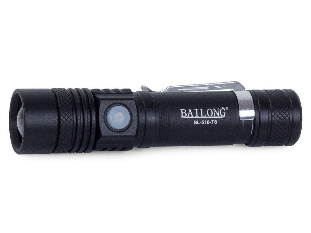 Taktinis bailong vadovaujamas žibintuvėlis cree zoom xm-l t6