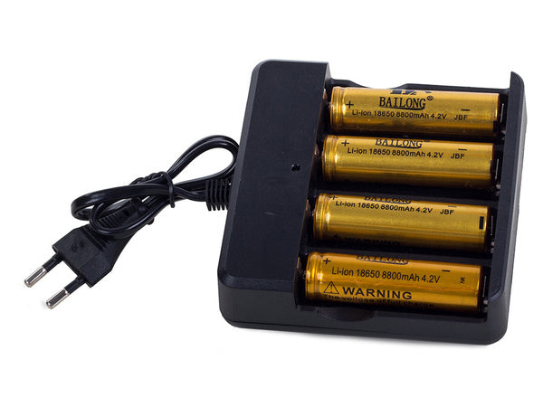 4x 18650 led akumuliatorių įkroviklis
