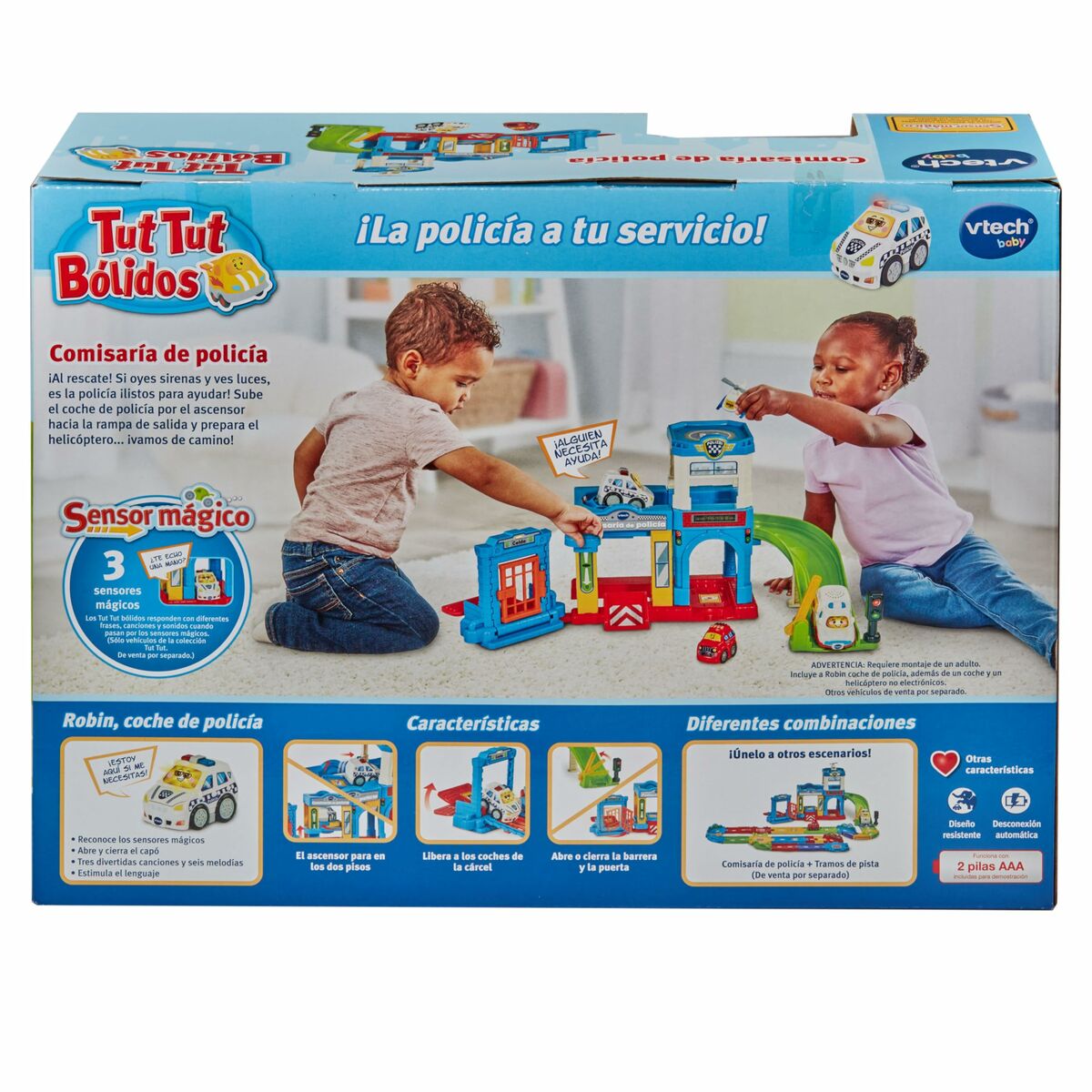 Transporto priemonių žaidimo rinkinys Vtech Tut Tut Bolidos 28 x 11,5 x 28 cm Policija