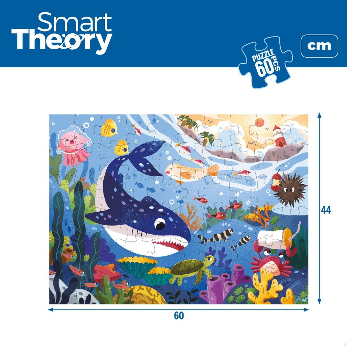 Vaikiška puzlė Colorbaby Sea Animals 60 Dalys 60 x 44 cm (6 vnt.)