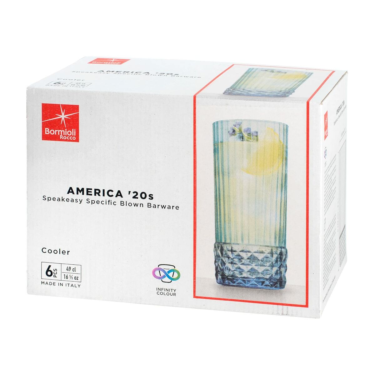 Stiklinių rinkinys Bormioli Rocco America'20s Mėlyna stiklas 490 ml