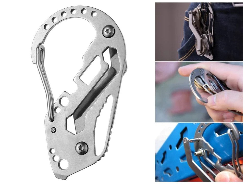 Raktų žiedas karabinas išgyvenimo multitool