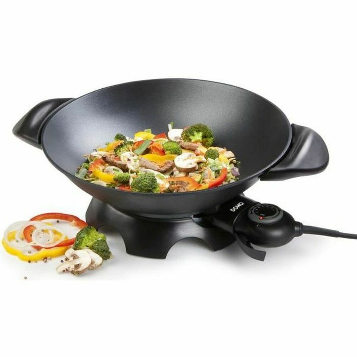 Wok keptuvė DOMO DO-8708W 2000 W 5 L Juoda