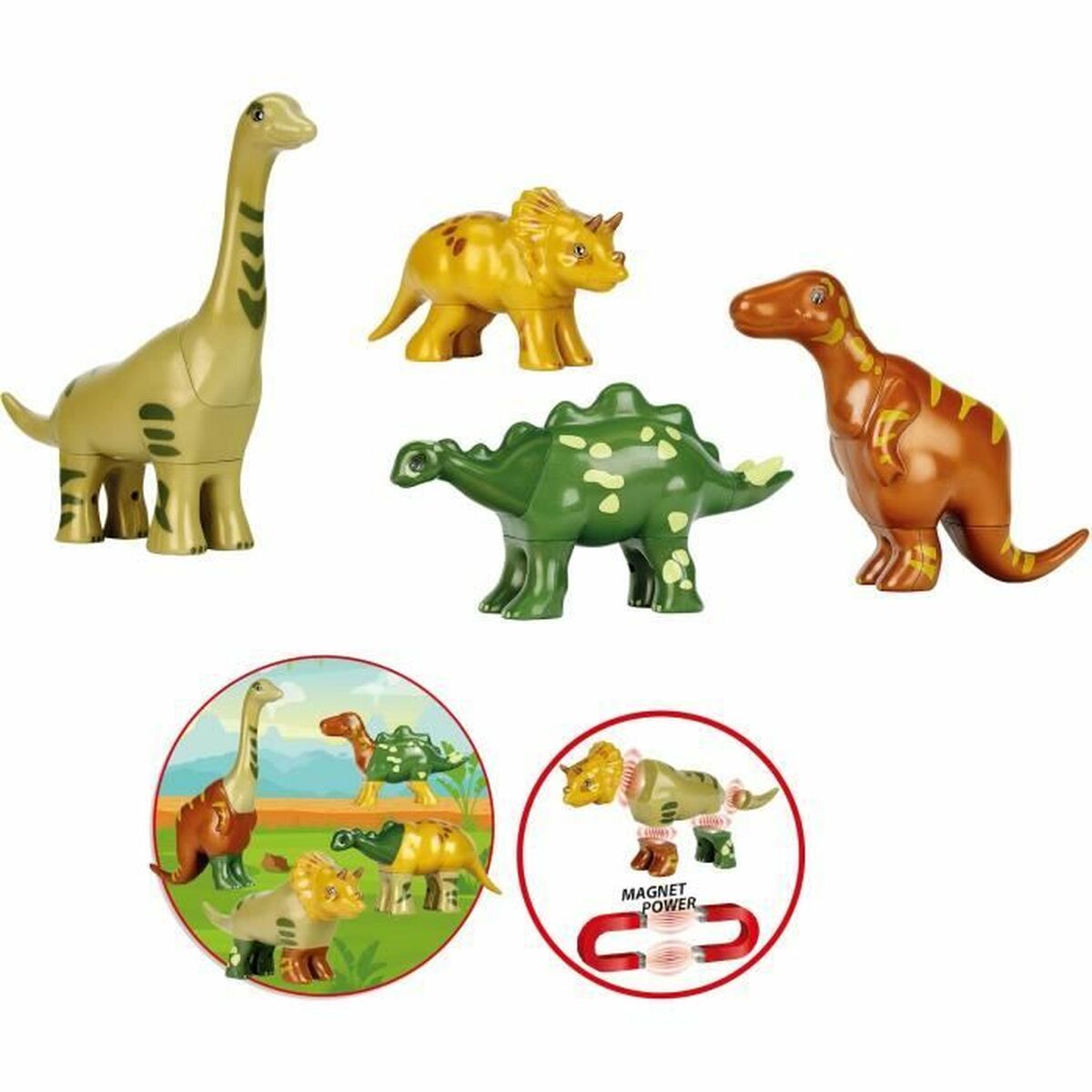 Statybos rinkinys Klein Magnet Dino Puzzle Spalvotas