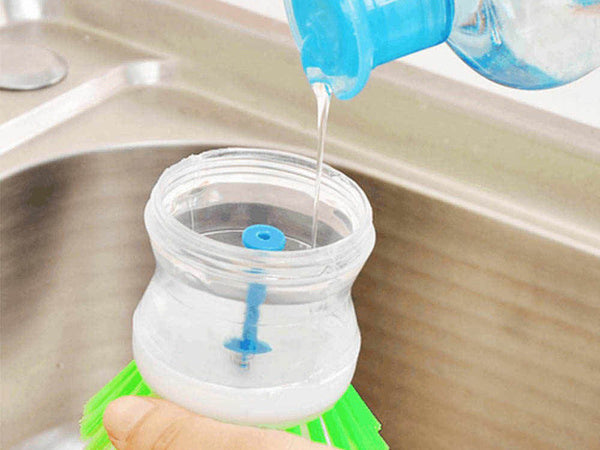 Šepetys virtuvės indaplovių skysčio dozatorius