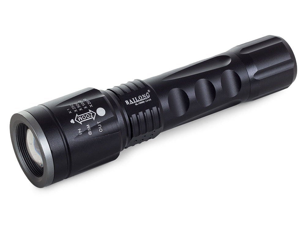 Bailong taktinis vadovaujama žibintuvėlis cree zoom xm-l3 u3