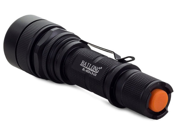 Bailong taktinis led įkraunamas usb žibintuvėlis l3-u3