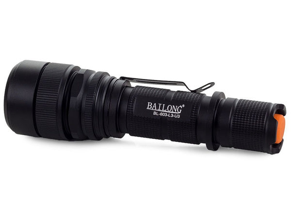 Bailong taktinis led įkraunamas usb žibintuvėlis l3-u3
