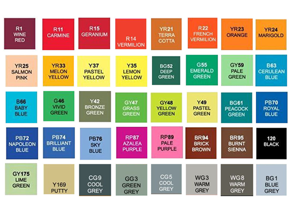 Alkoholo markeriai touch kit 40vnt packet etui