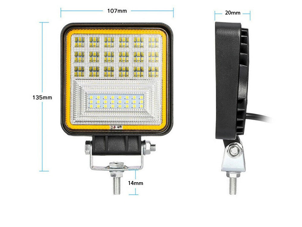 Darbo lempa 42 vadovaujama halogeno 126w 12v-24v cree