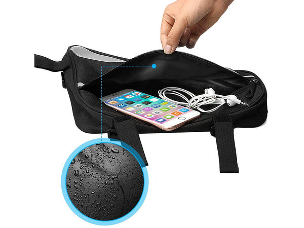 Dviračio krepšys po rėmu