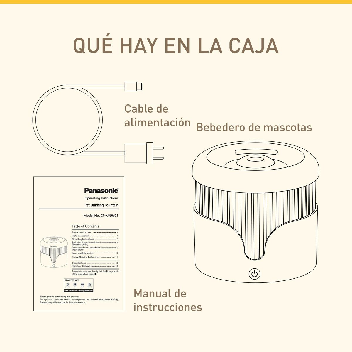 Naminių gyvūnėlių gėrimo fontanas Panasonic CP-JNW01CW