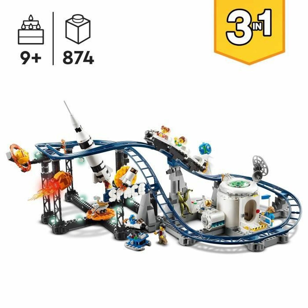 Statybos rinkinys Lego Creator 31142 Space Rollercoaster Spalvotas 874 Dalys