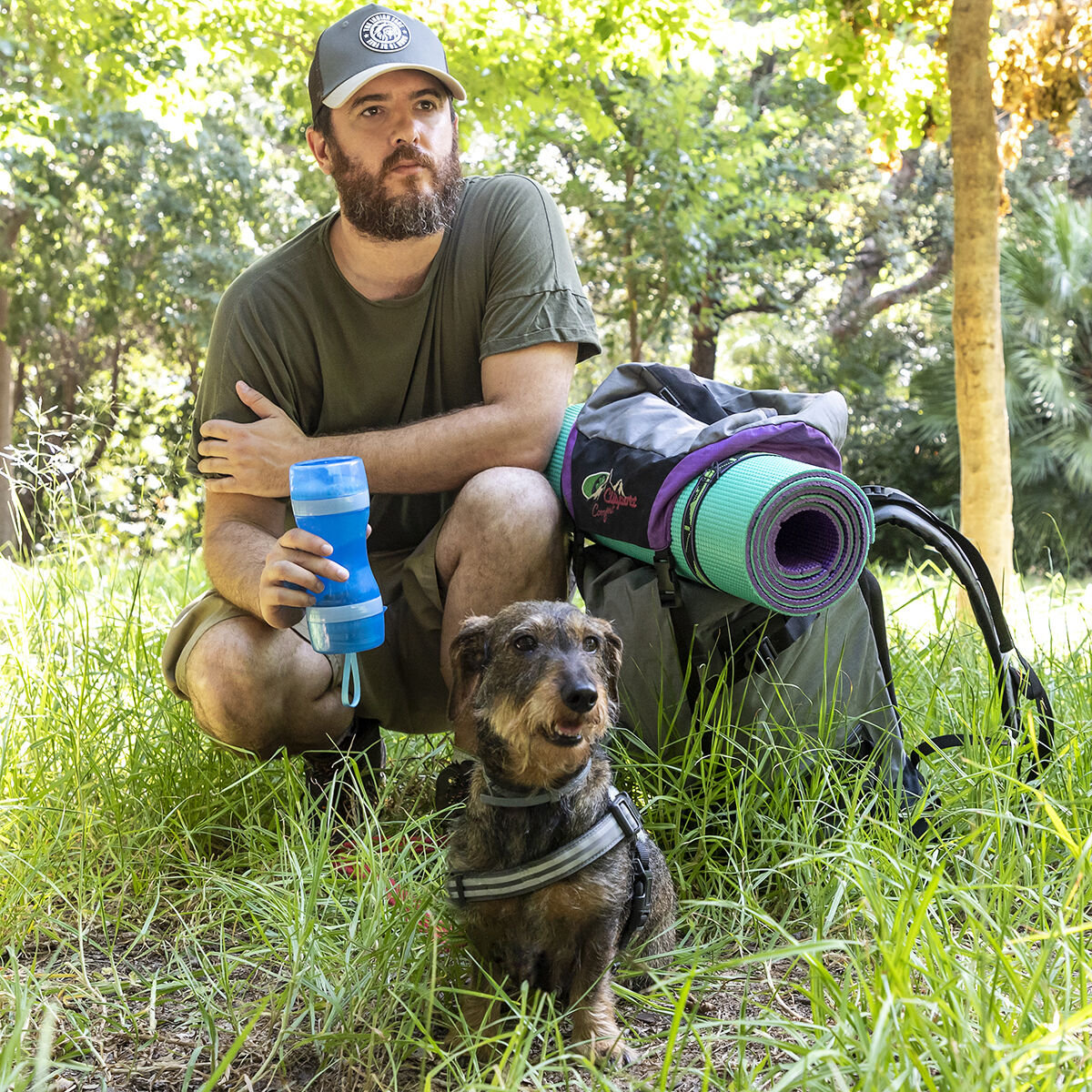 Du viename butelis su vandens ir maisto skyriais gyvūnams Pettap InnovaGoods