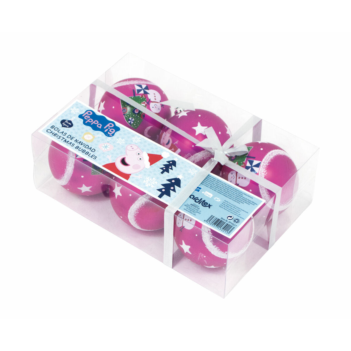 Eglutės rutuliukas Peppa Pig Cosy corner Fuksija 6 vnt. Plastmasinis (Ø 8 cm)