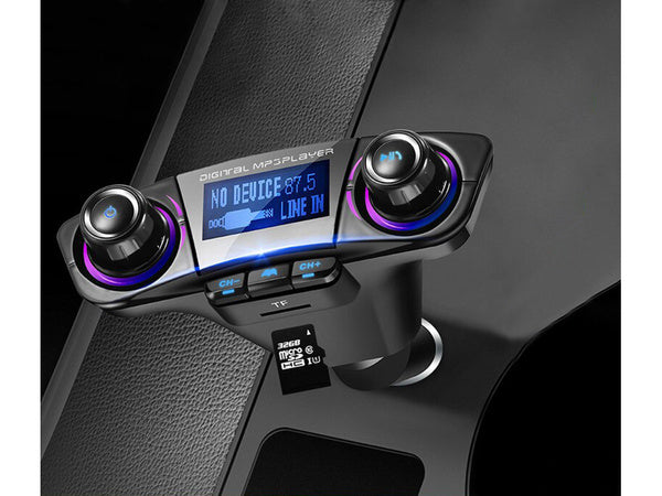 Fm siųstuvas bluetooth usb 5.0 daugiafunkcinis 8in1