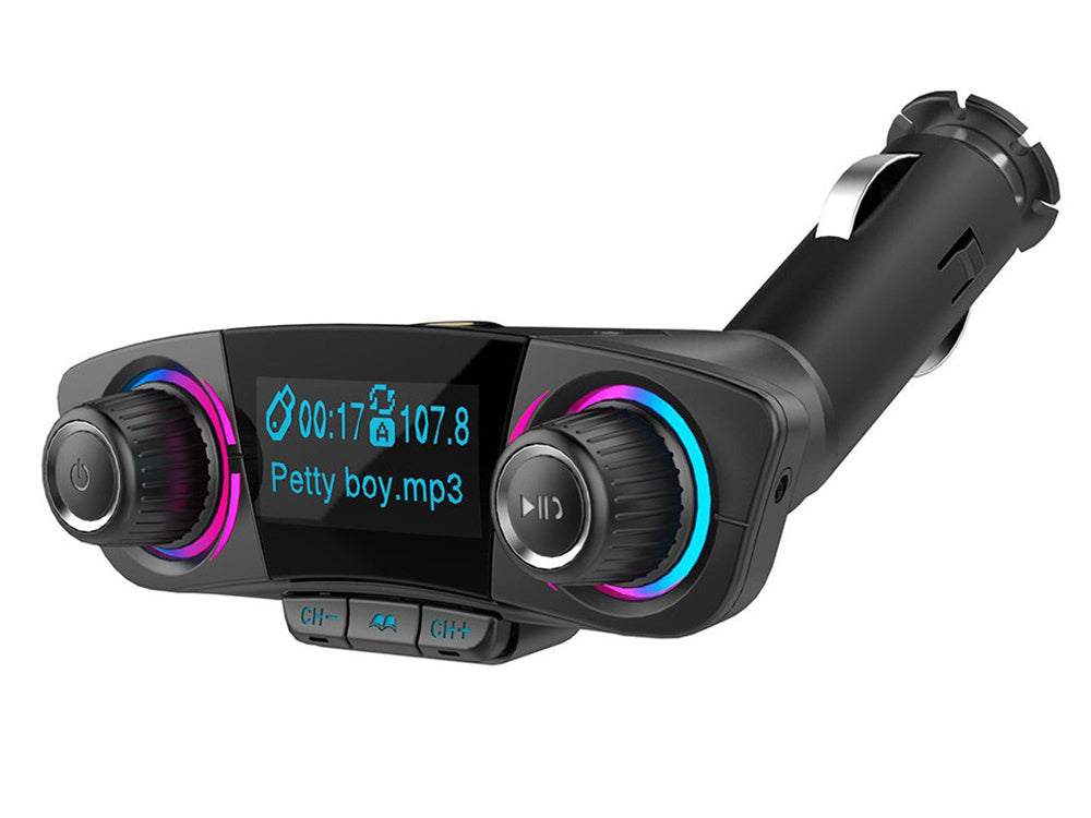Fm siųstuvas bluetooth usb 5.0 daugiafunkcinis 8in1