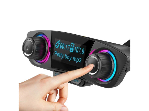 Fm siųstuvas bluetooth usb 5.0 daugiafunkcinis 8in1