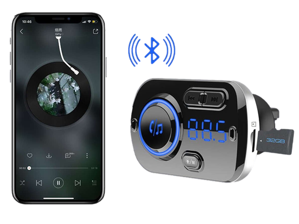 Bluetooth usb 5.0 multifunkcinis fm transmiteris 8in1