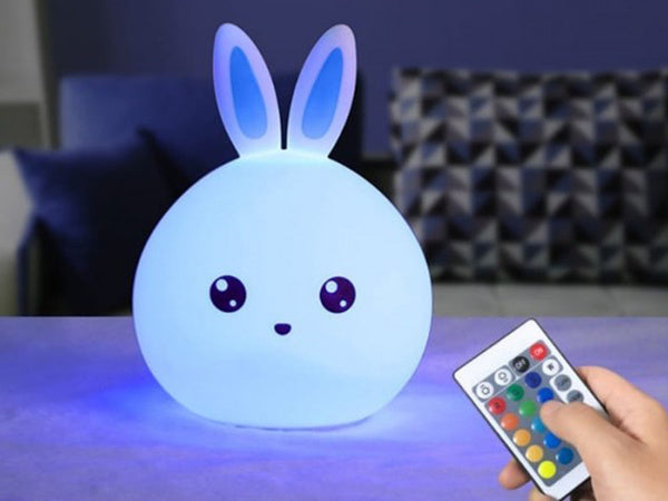Vadovaujama triušis nuotolinio valdymo rgb usb naktinė šviesa vaikams