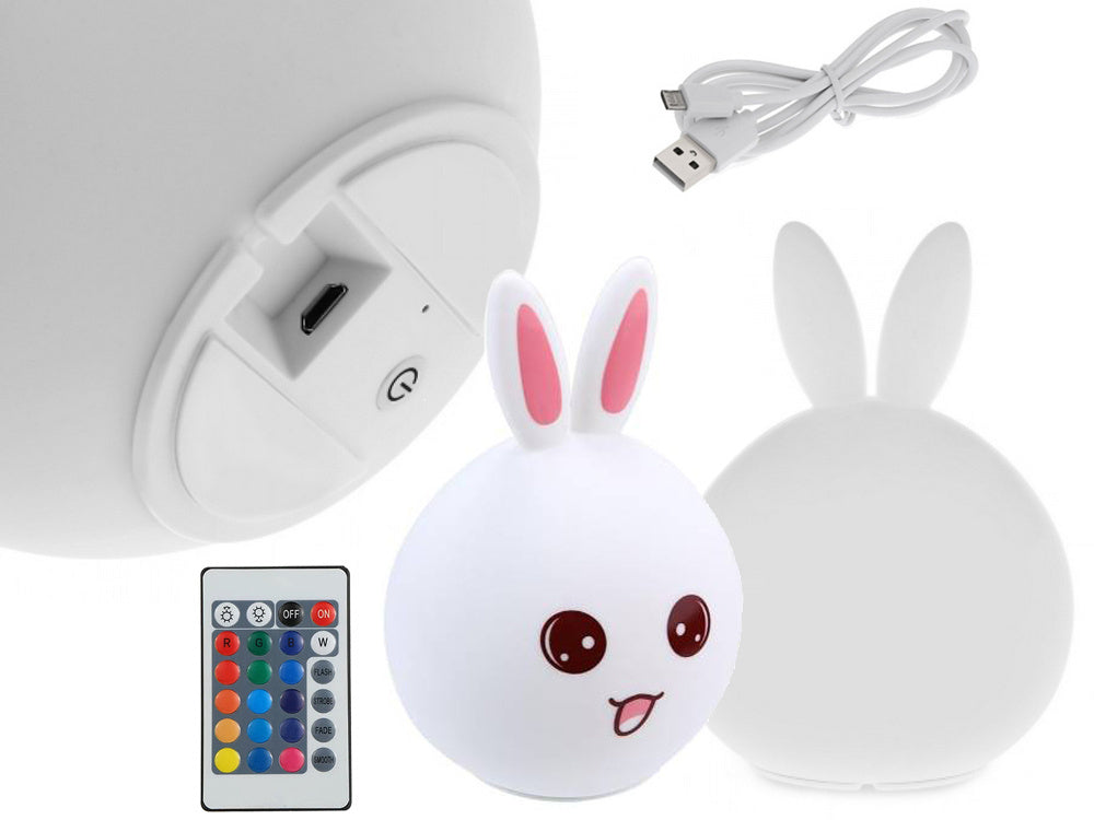 Vadovaujama triušis nuotolinio valdymo rgb usb naktinė šviesa vaikams