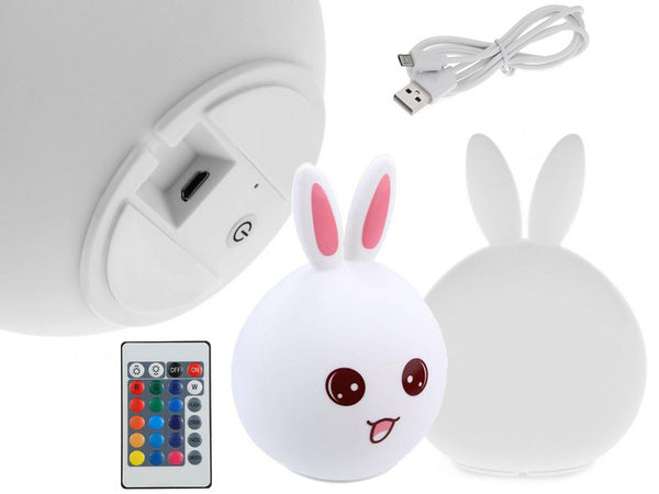 Vadovaujama triušis nuotolinio valdymo rgb usb naktinė šviesa vaikams