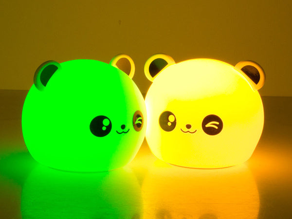 Vaikų naktinė šviesa panda rgb led nuotolinio valdymo pultas usb