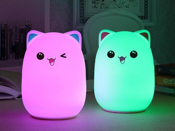 Vadovaujama katė naktinė šviesa rgb liesti