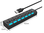 Usb prievadų skirstytuvas 7x usb 2.0