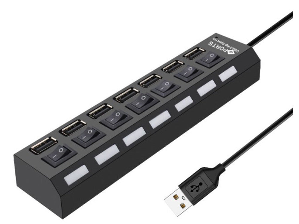Usb prievadų skirstytuvas 7x usb 2.0