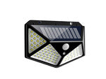 100 led saulės lempa su judesio jutikliu sutemose