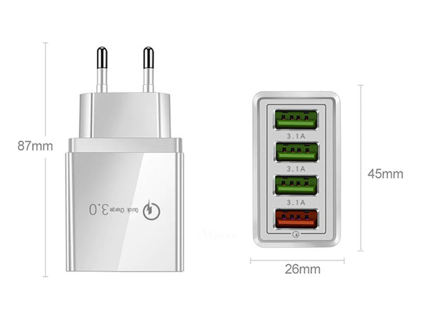 4xusb quick charge 3.0 tinklo sieninis įkroviklis