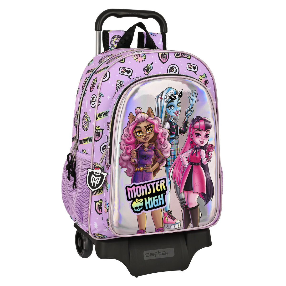 Mokyklinė kuprinė su ratukais Monster High Best boos Alyvinė 33 x 42 x 14 cm