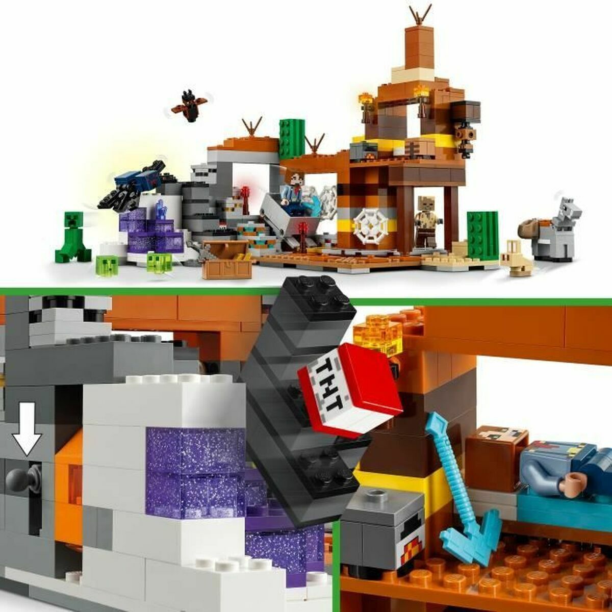 Statybos rinkinys Lego Minecraft 21263 Badlands Mine Spalvotas 538 Dalys