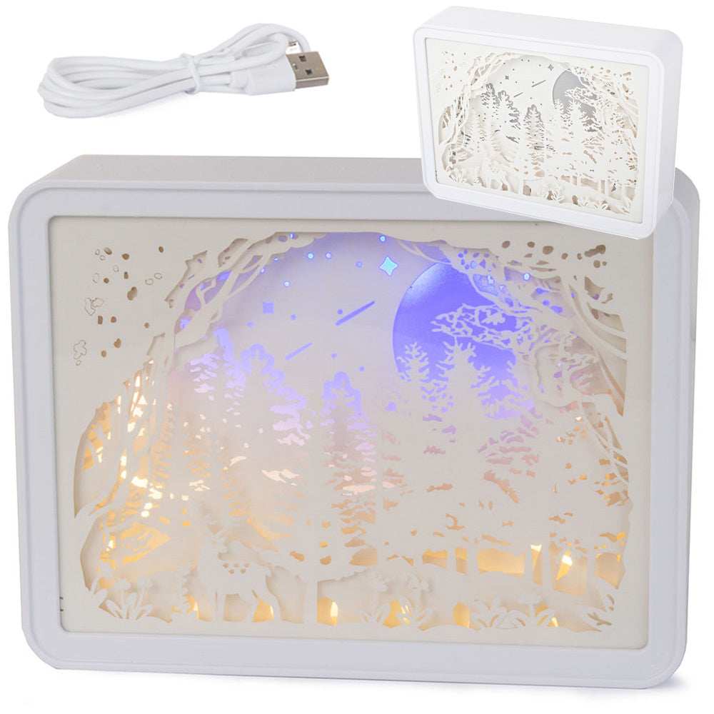 Popieriaus iškarpos naktinė šviesa 3d usb