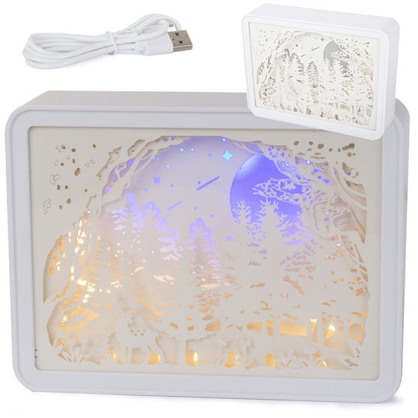 Popieriaus iškarpos naktinė šviesa 3d usb