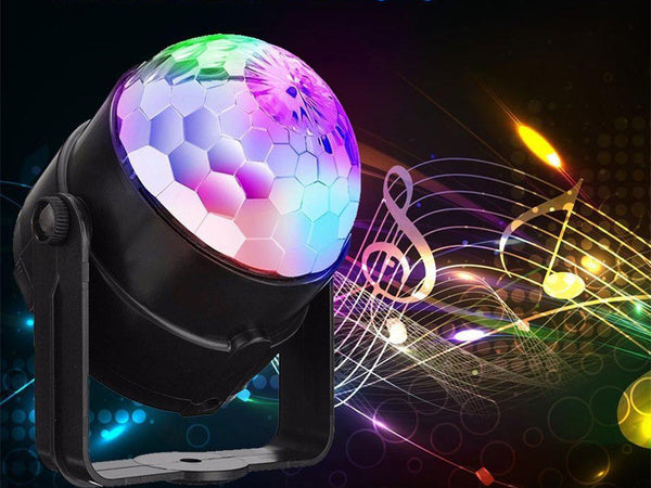 Diskotekų kamuolys vadovaujamas prožektorius rgb projektorius