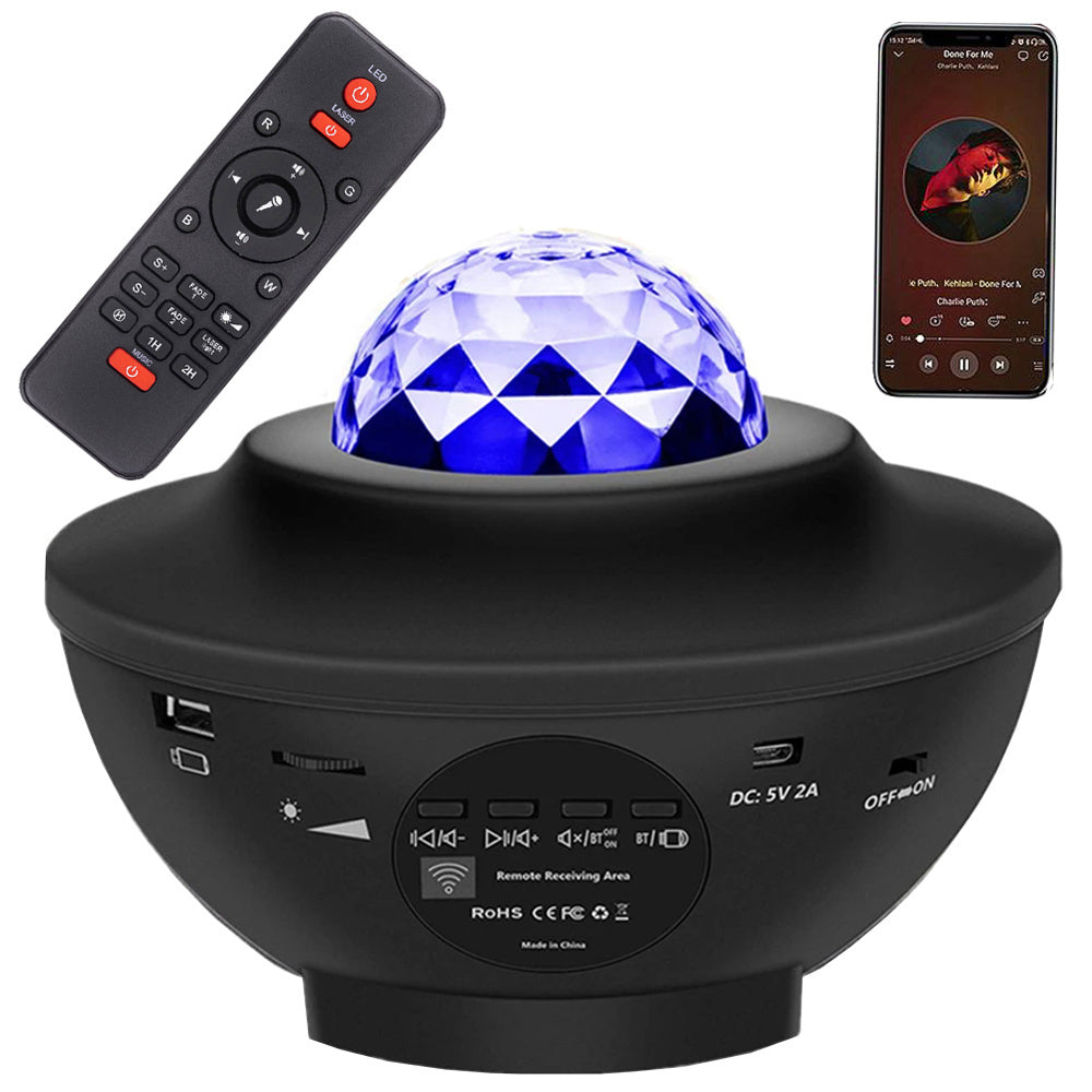 Žvaigždė projektorius led naktinė šviesa rgb + nuotolinio valdymo pultas