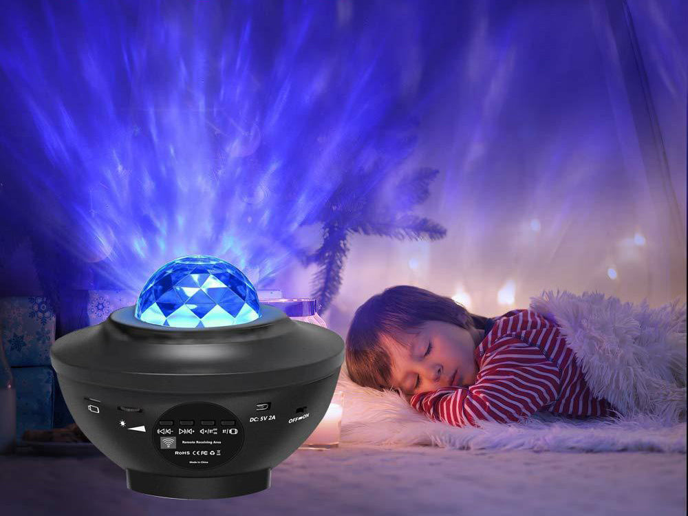 Žvaigždė projektorius led naktinė šviesa rgb + nuotolinio valdymo pultas