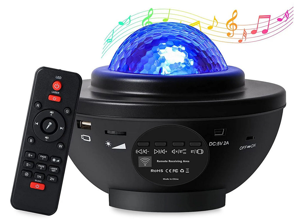Žvaigždė projektorius led naktinė šviesa rgb + nuotolinio valdymo pultas