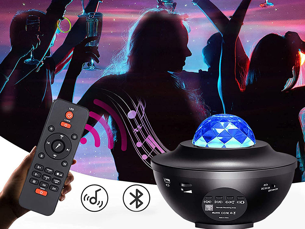 Žvaigždė projektorius led naktinė šviesa rgb + nuotolinio valdymo pultas