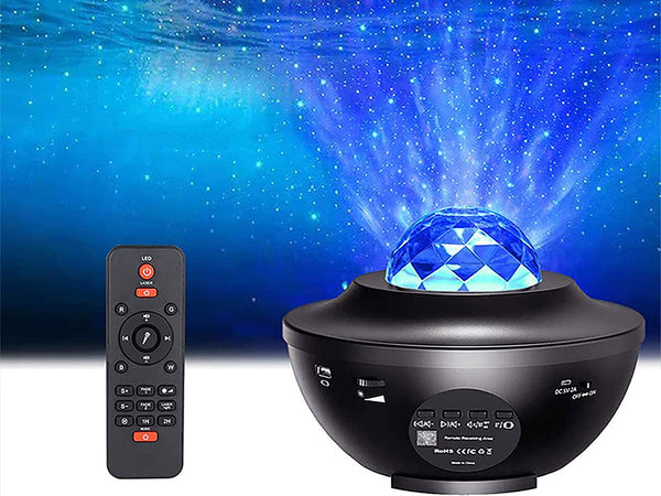 Žvaigždė projektorius led naktinė šviesa rgb + nuotolinio valdymo pultas