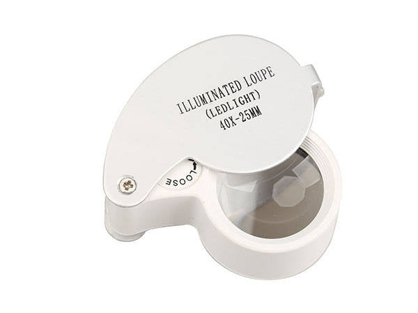 Juvelyrinė lupa sulankstomoji 2 led 40x