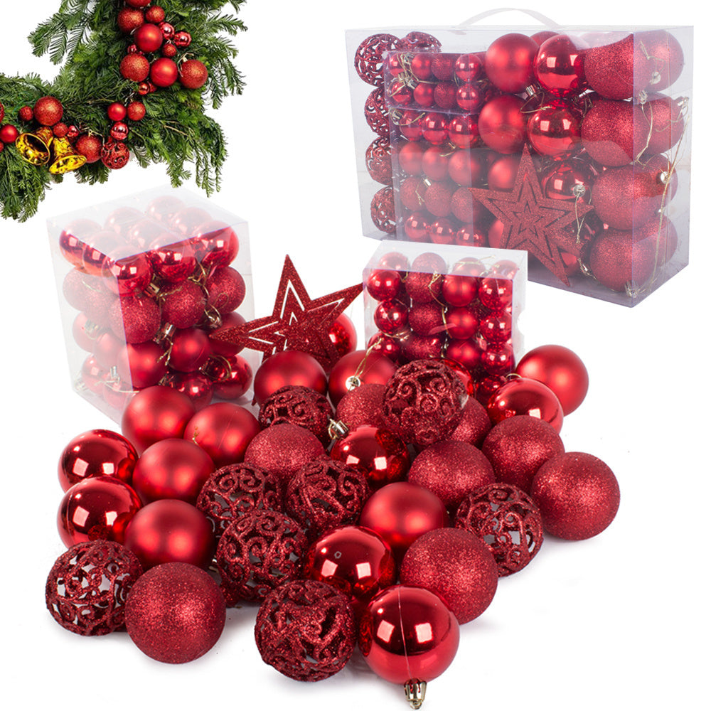 Kalėdų eglutės viršūnės 6/4/3 cm kit 100 vnt., Raudona, Szín, Piros