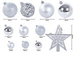 Kalėdų eglutės viršūnės 6/4/3 cm kit 100 vnt., Sidabras, Szín, Ezüst